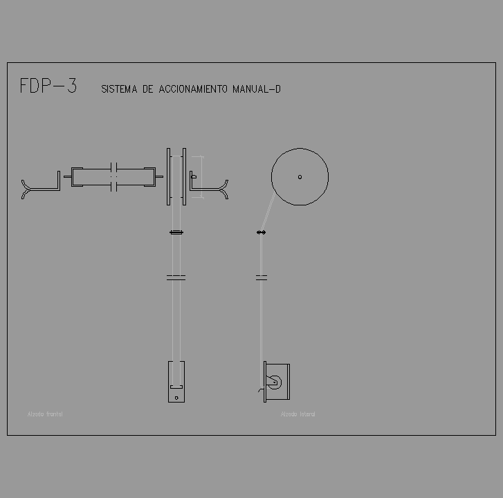 Bloque Autocad Sistema accionamiento manual
